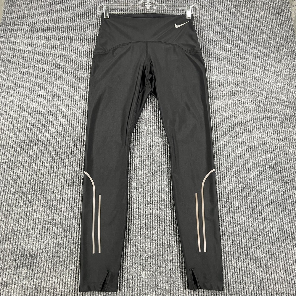 Nike Leggings Womens Small Black Dri Fit Workout Active Training Gym Run Lift